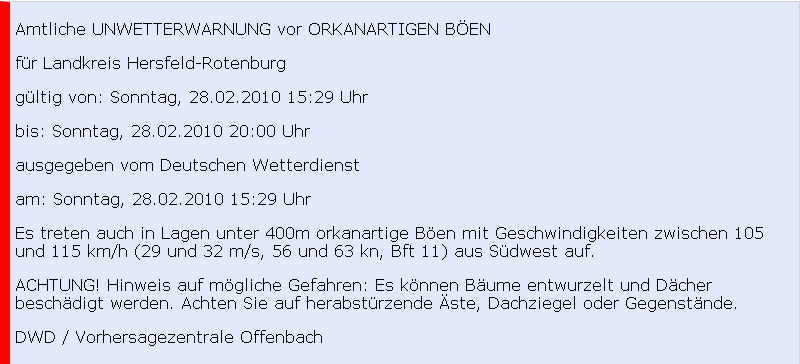 unwetterwarnung